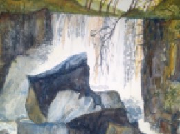 Tullydermot Falls, Watercolour by Andrea Connolly